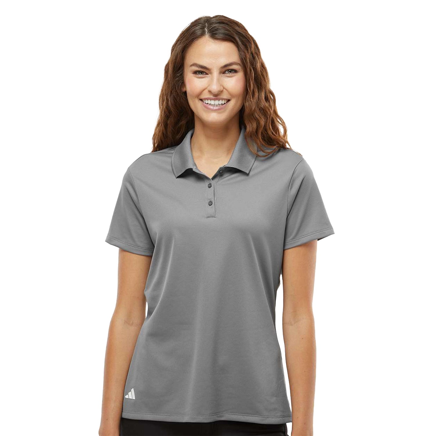 Adidas Women's Basic Sport Embroidered Polo - Grey Three
