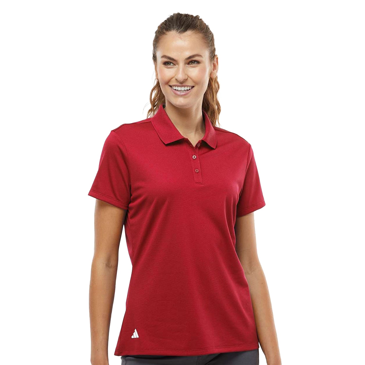 Adidas Women's Basic Sport Embroidered Polo - Power Red