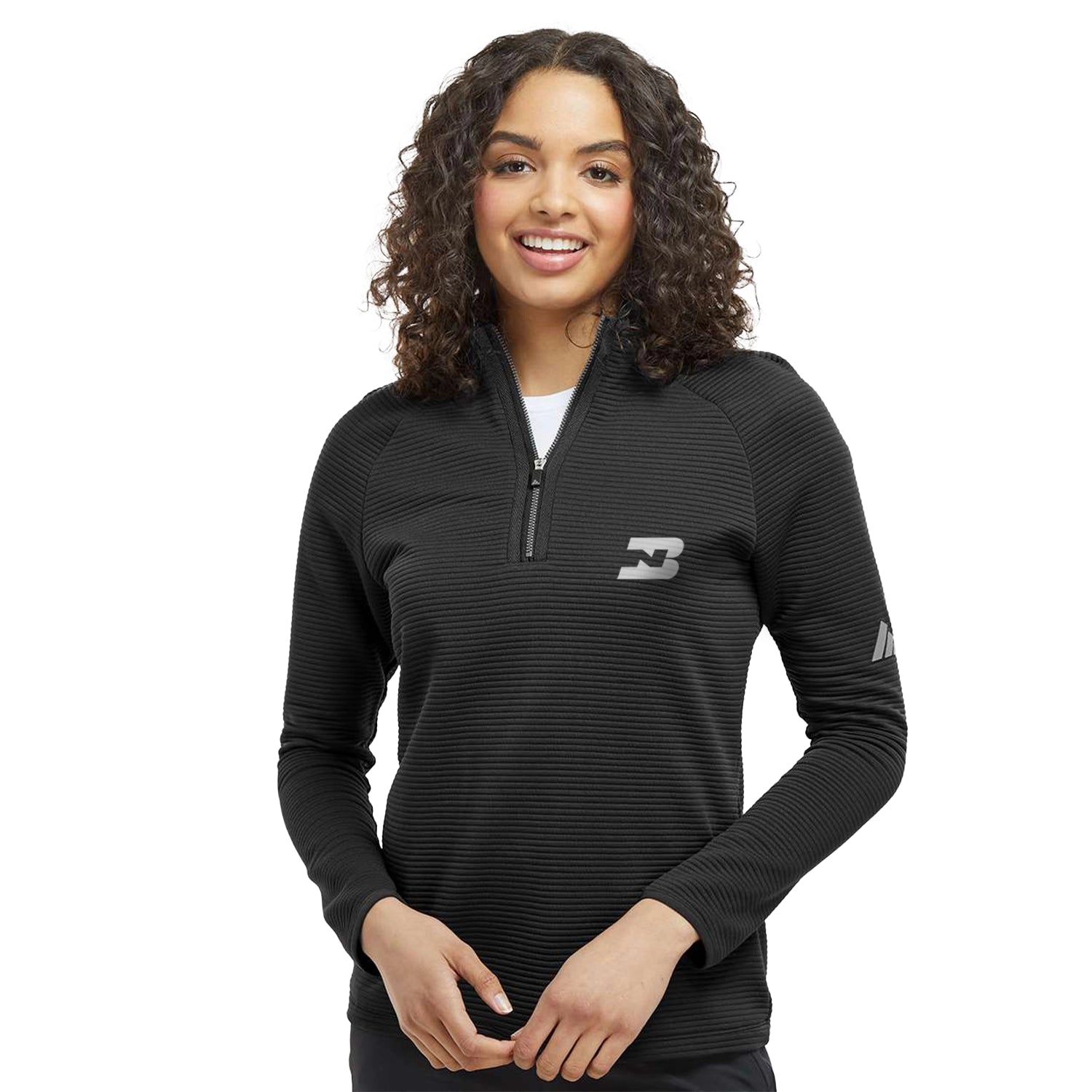 Adidas Women's Spacer Quarter-Zip Pullover Embroidered - Black