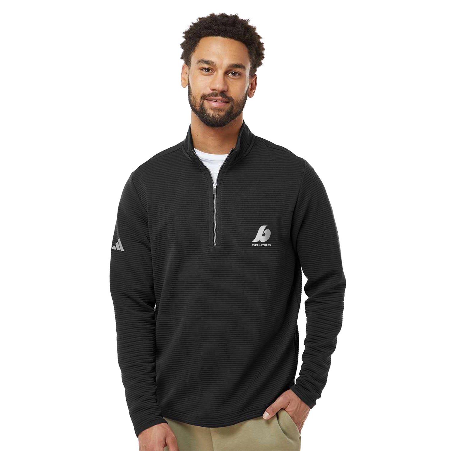 Adidas Adidas Spacer Quarter-Zip Pullover Embroidered - Black
