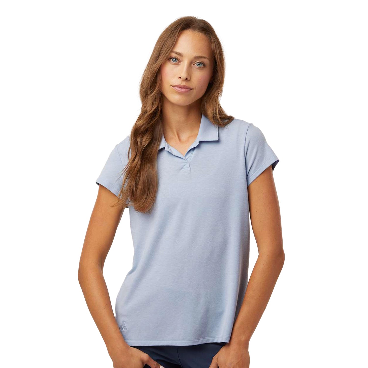 Adidas Women's Blend Embroidered Polo - Blue Dawn Melange