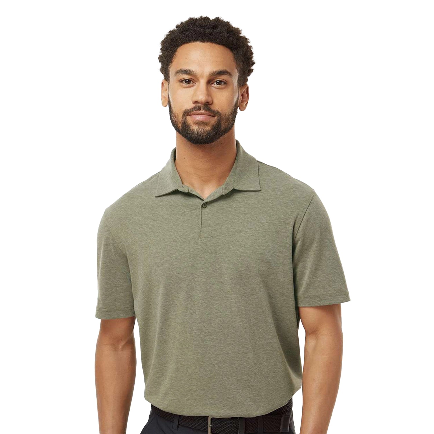 Adidas Adidas Blend Embroidered Polo - Olive Green Strata Melange