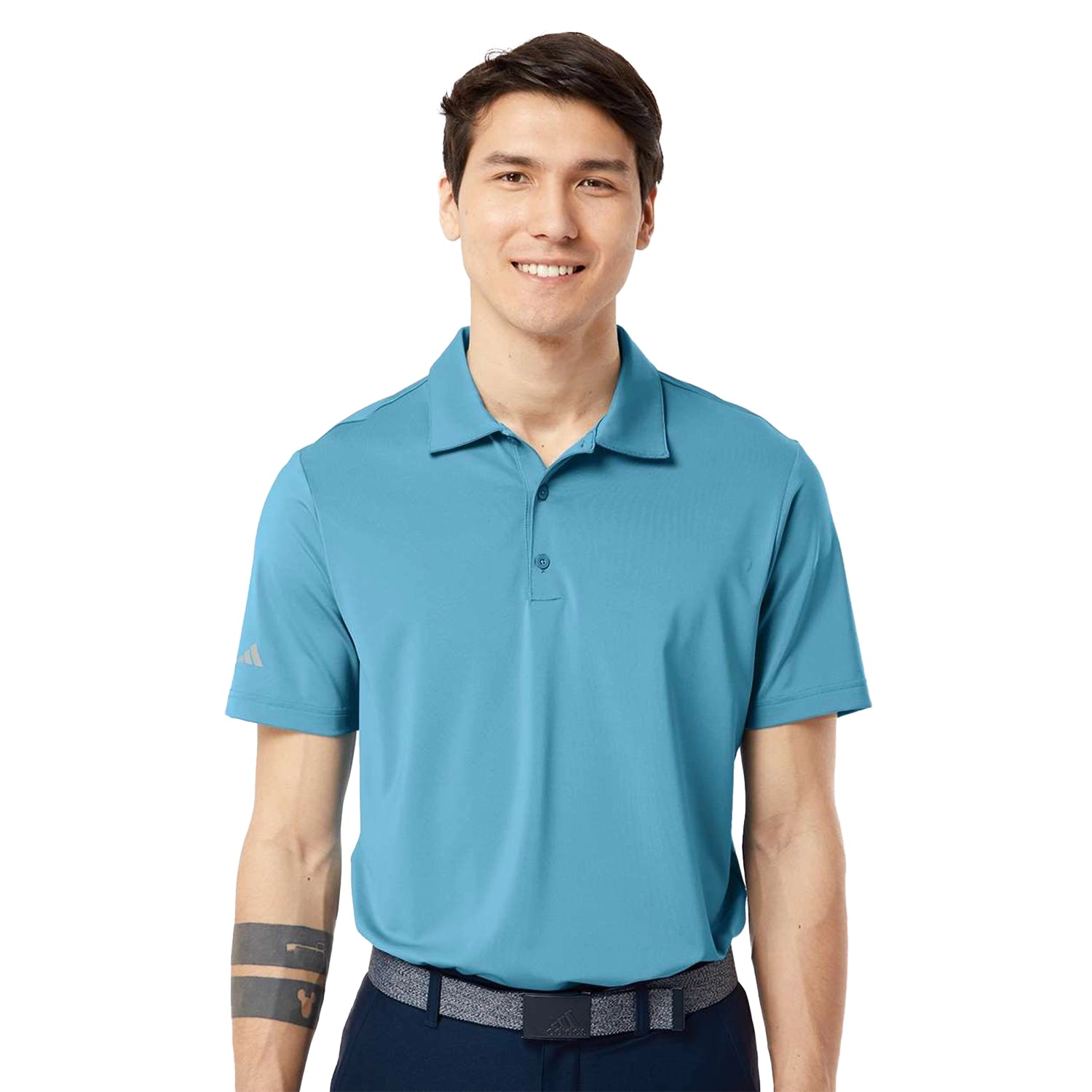 Adidas Ultimate Solid Embroidered Polo - Hazy Blue