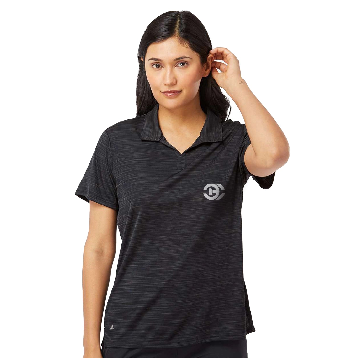 Adidas Women's Mélange Embroidered Polo - Black Melange