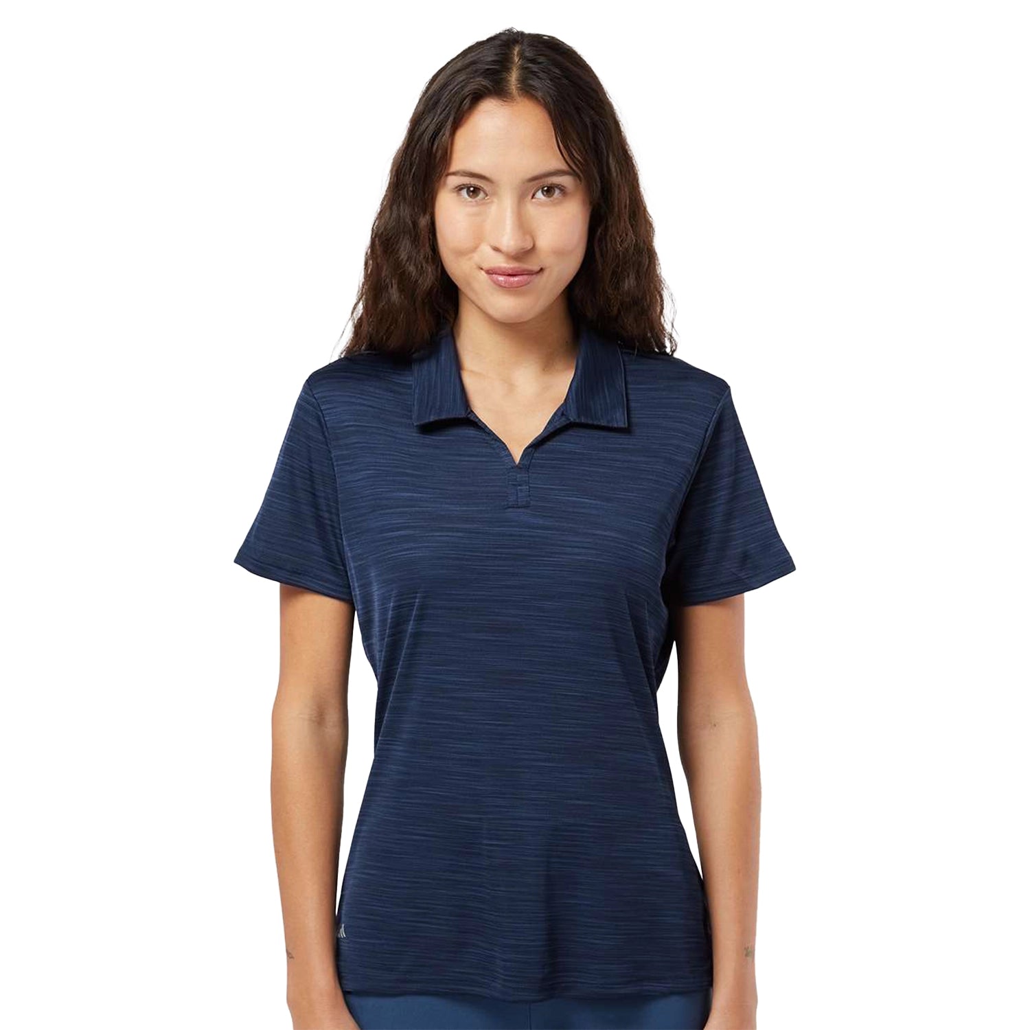 Adidas Women's Mélange Embroidered Polo - Collegiate Navy Blue Melange