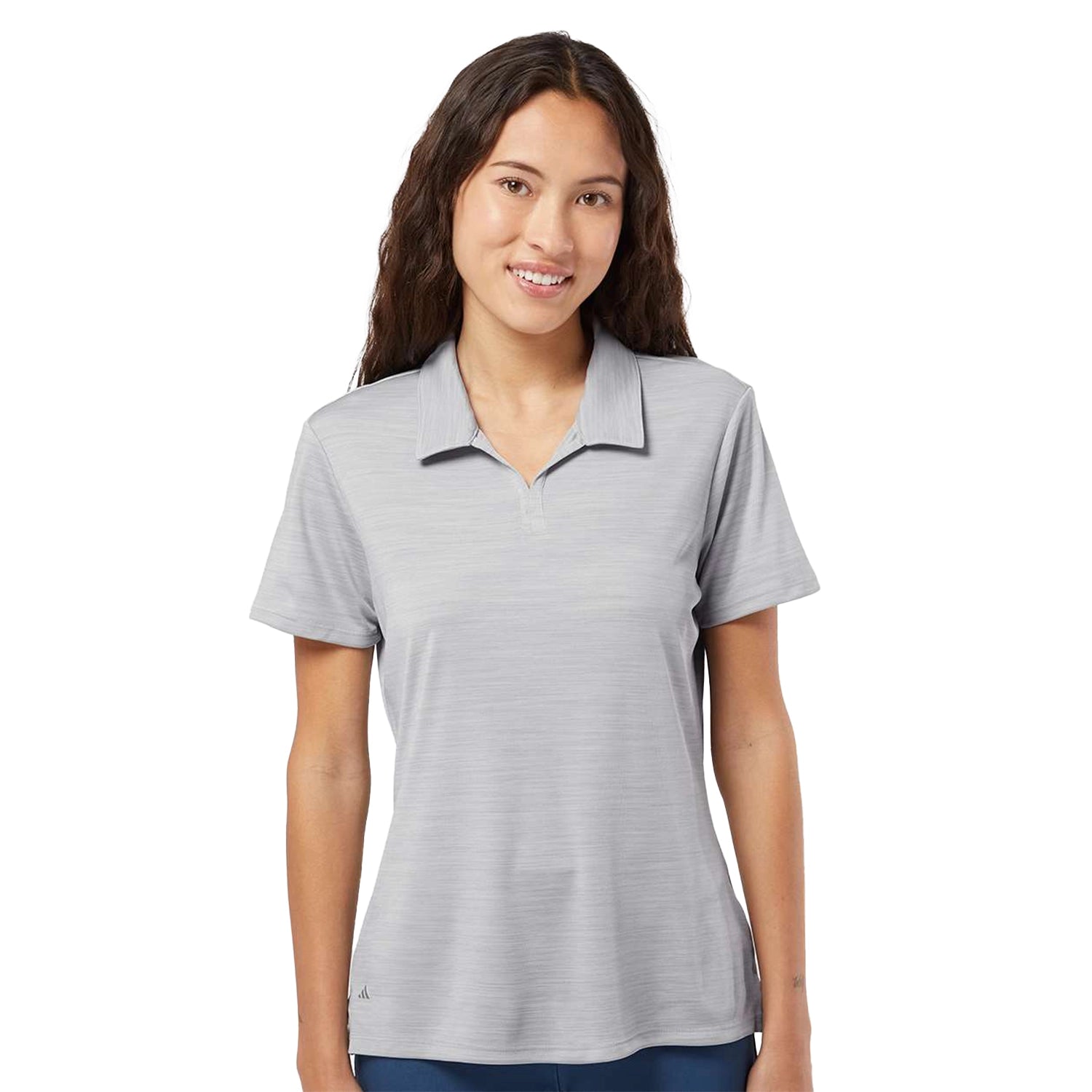 Adidas Women's Mélange Embroidered Polo - Mid Grey Melange