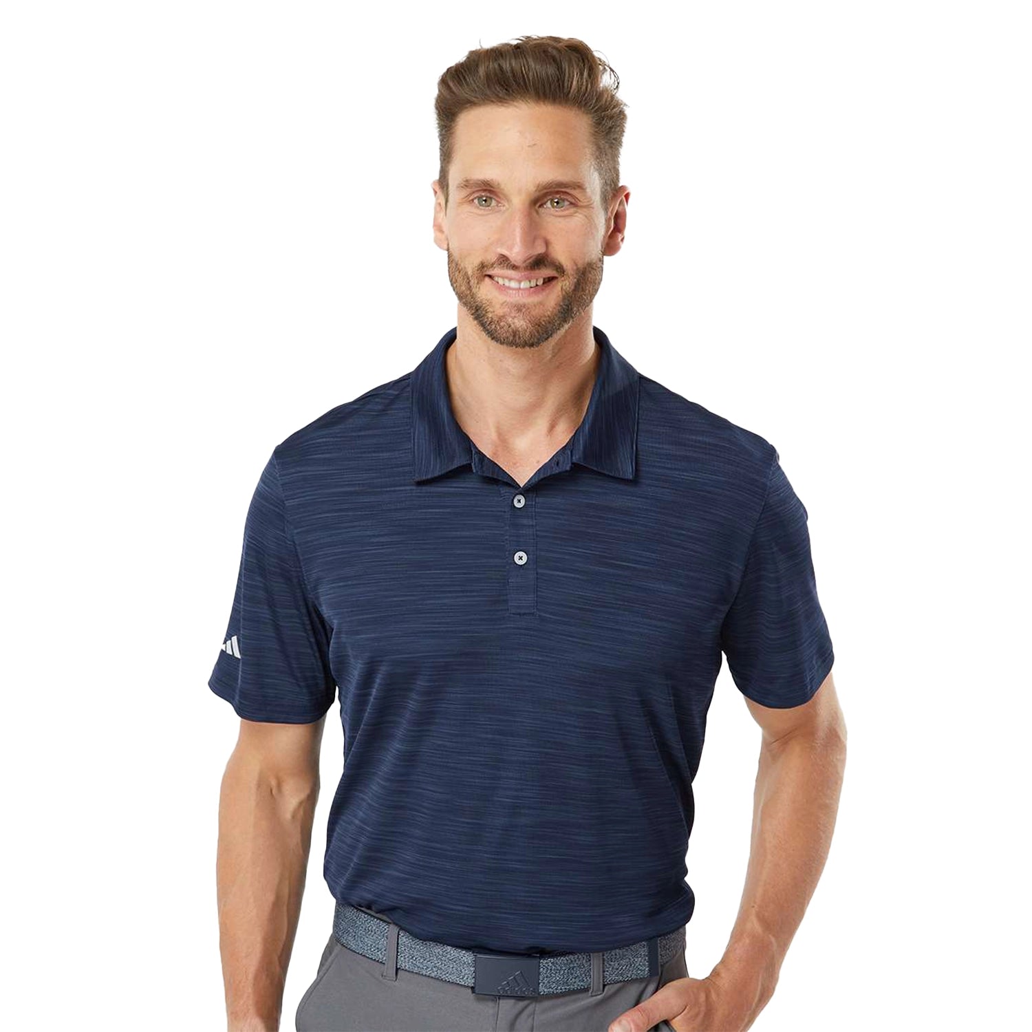 Adidas Mélange Embroidered Polo - Collegiate Navy Blue Melange