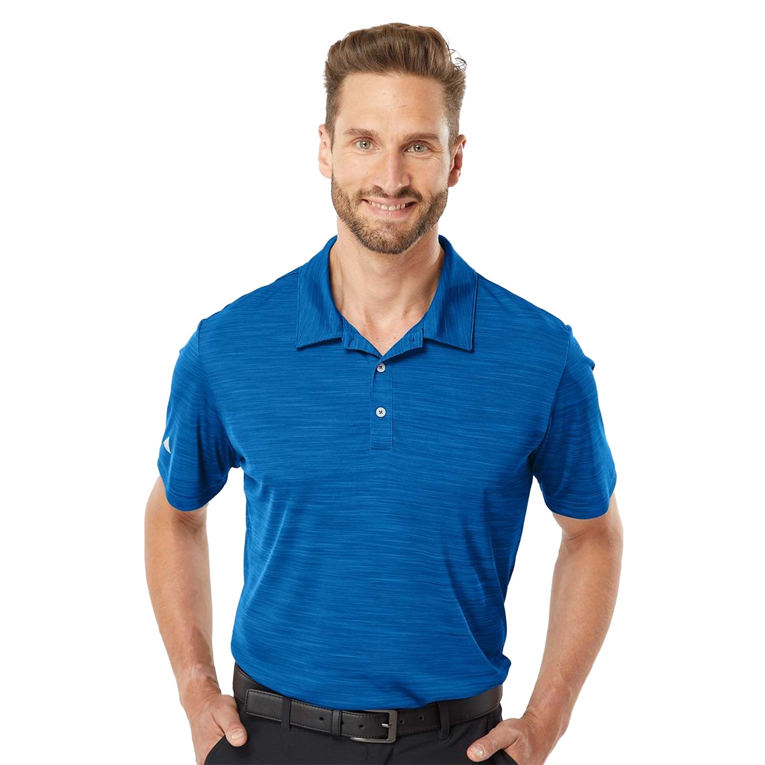 Adidas Mélange Embroidered Polo - Collegiate Royal Blue Melange
