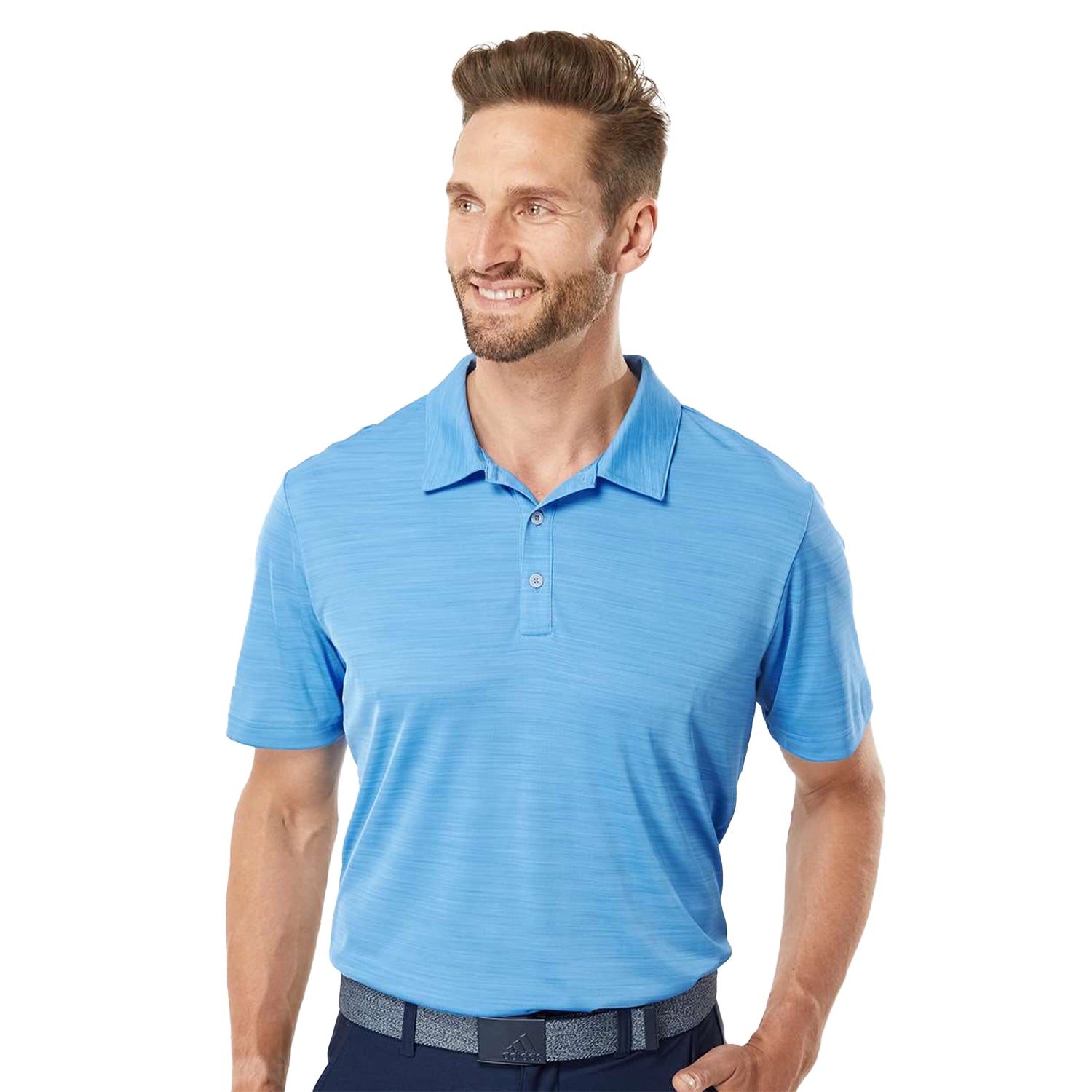 Adidas Mélange Embroidered Polo - Lucky Blue Melange