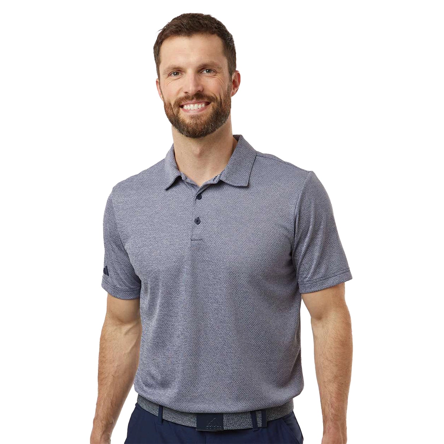 Adidas Space Dyed Embroidered Polo - Collegiate Navy Blue Melange