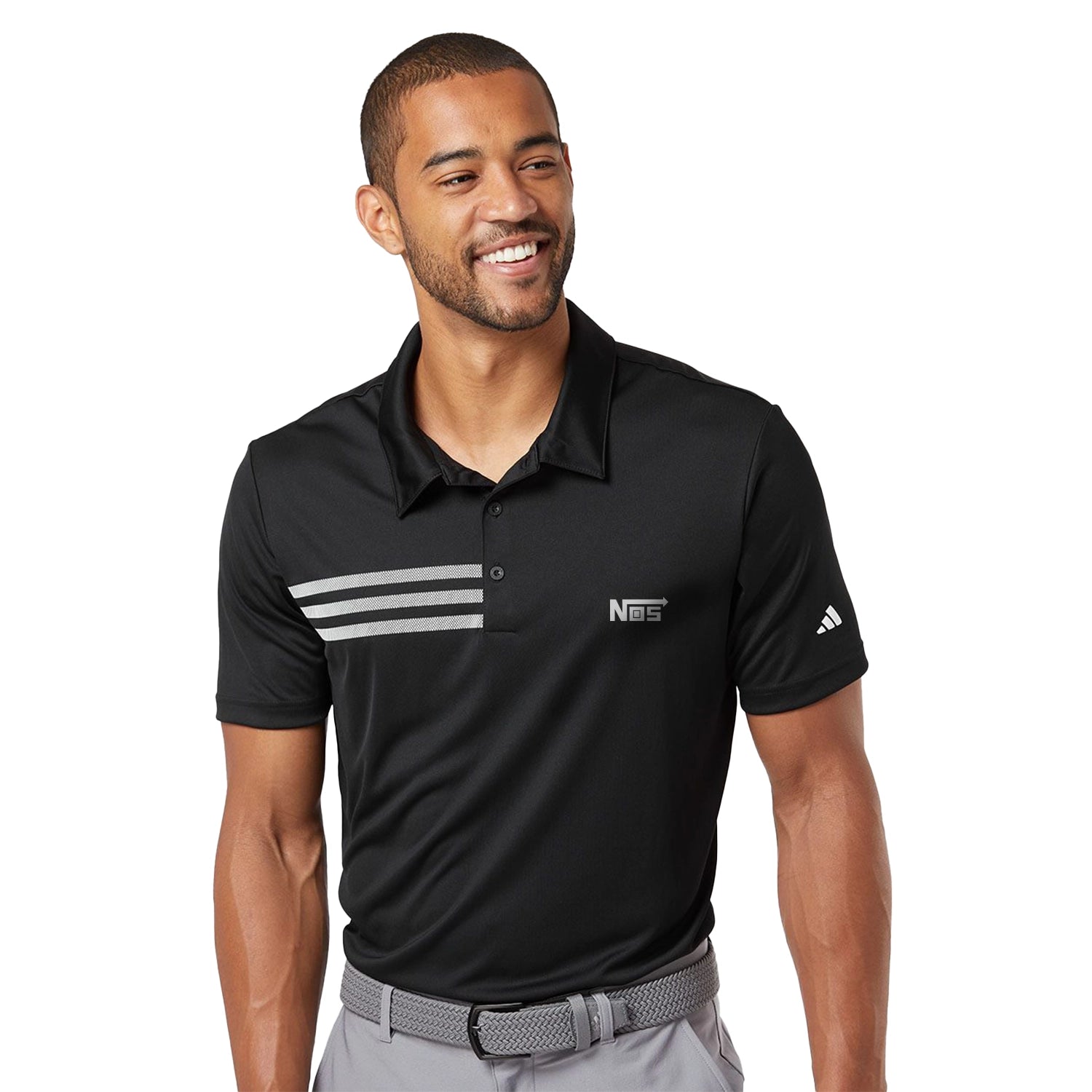 Adidas 3-Stripes Chest Embroidered Polo - Black/White