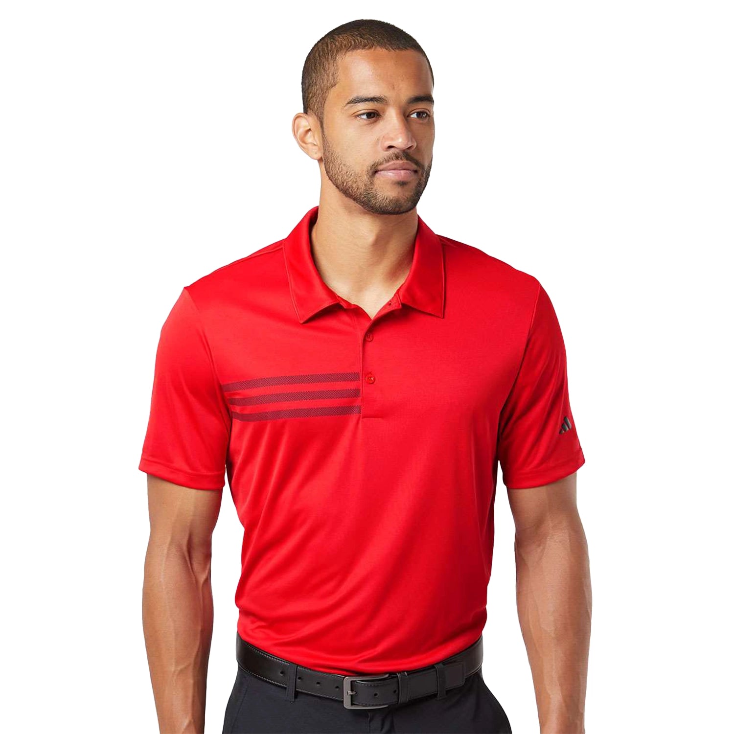 Adidas 3-Stripes Chest Embroidered Polo - Collegiate Red/Black