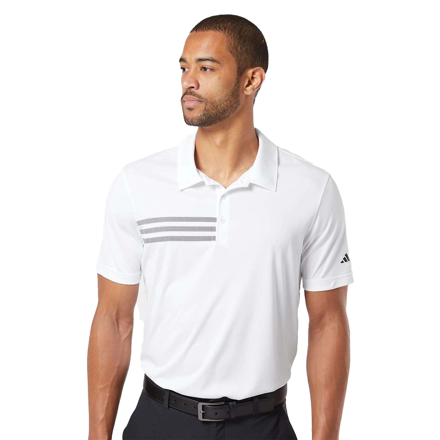 Adidas 3-Stripes Chest Embroidered Polo - White/Black