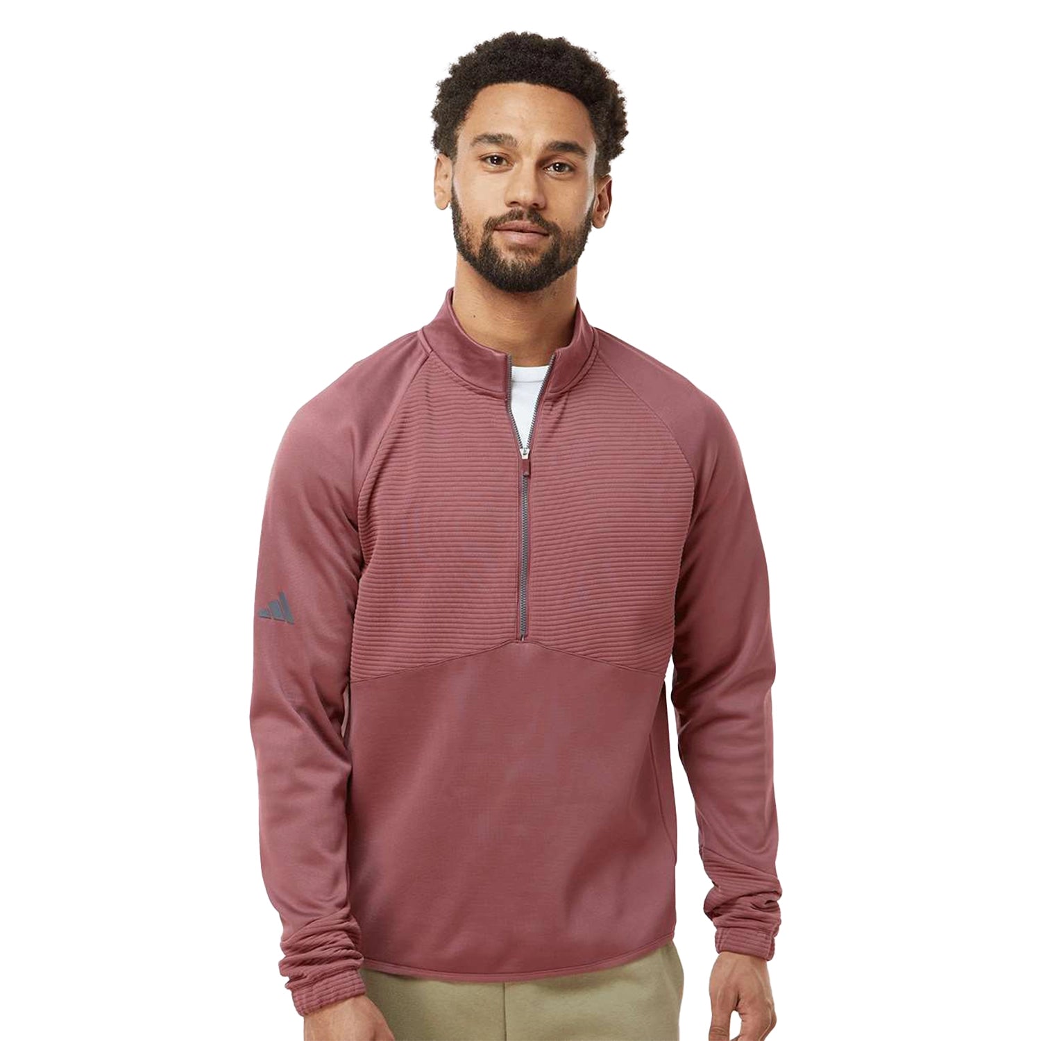 Adidas Quarter-Zip Pullover Embroidered - Quiet Crimson Red
