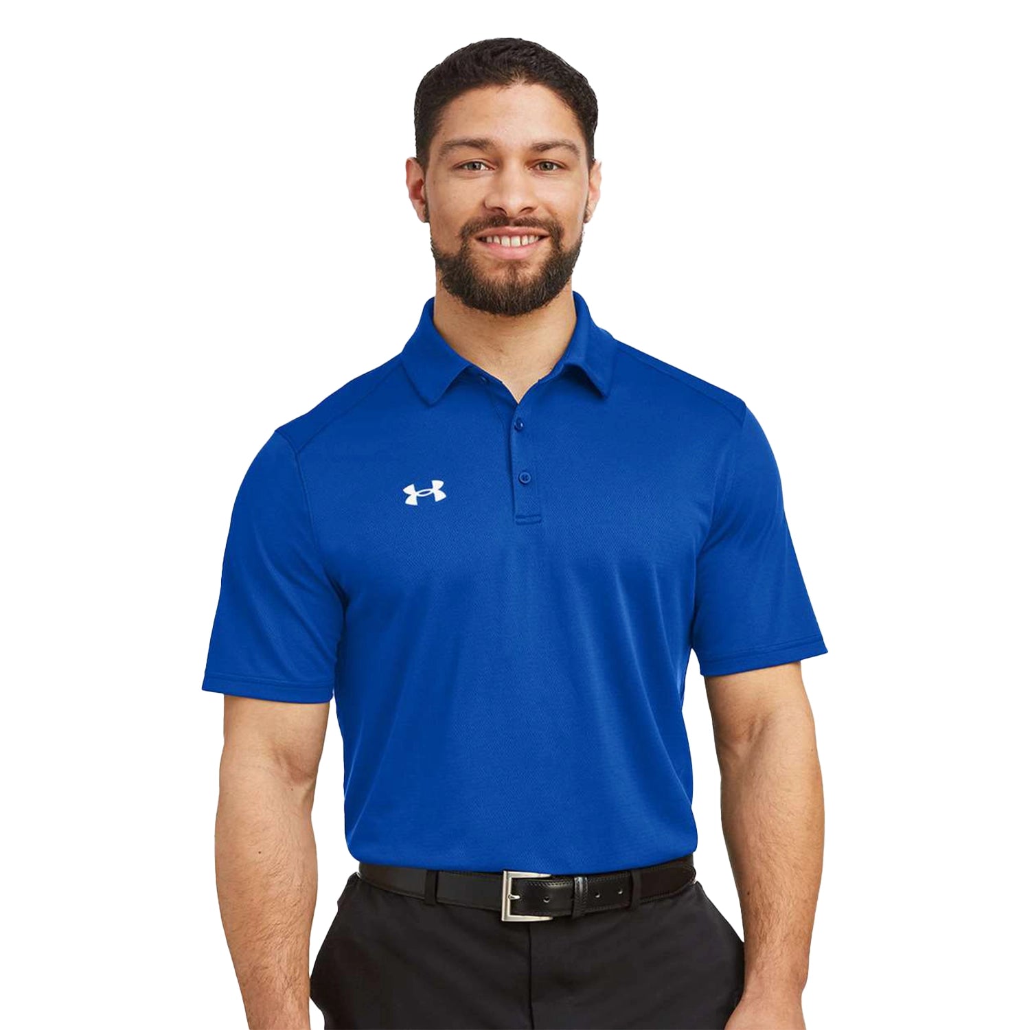 Under Armour Tech Embroidered Polo - Royal Blue/White
