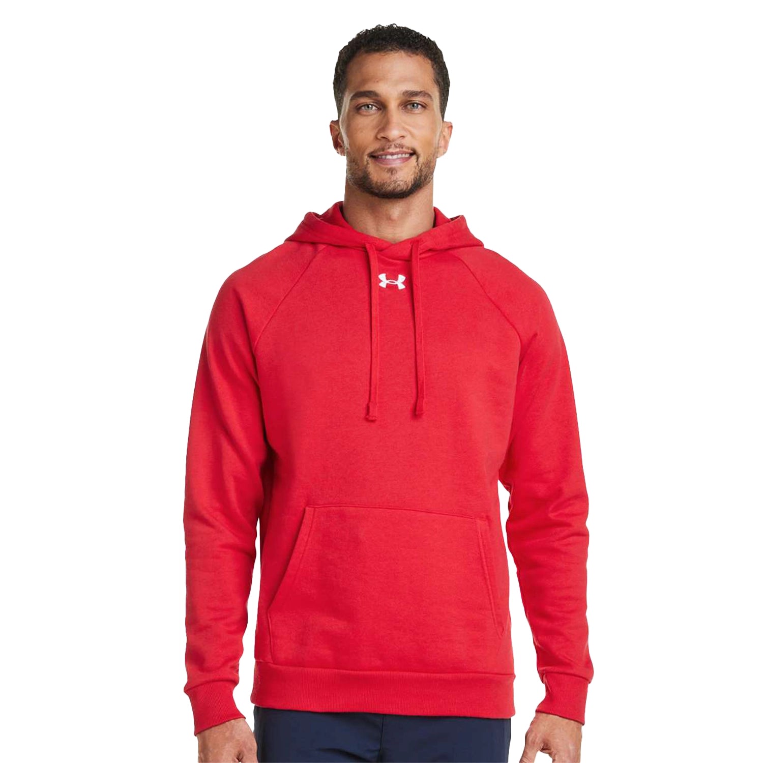 Under Armour - Rival Fleece Hooded Sweatshirt Decorated - Red/White