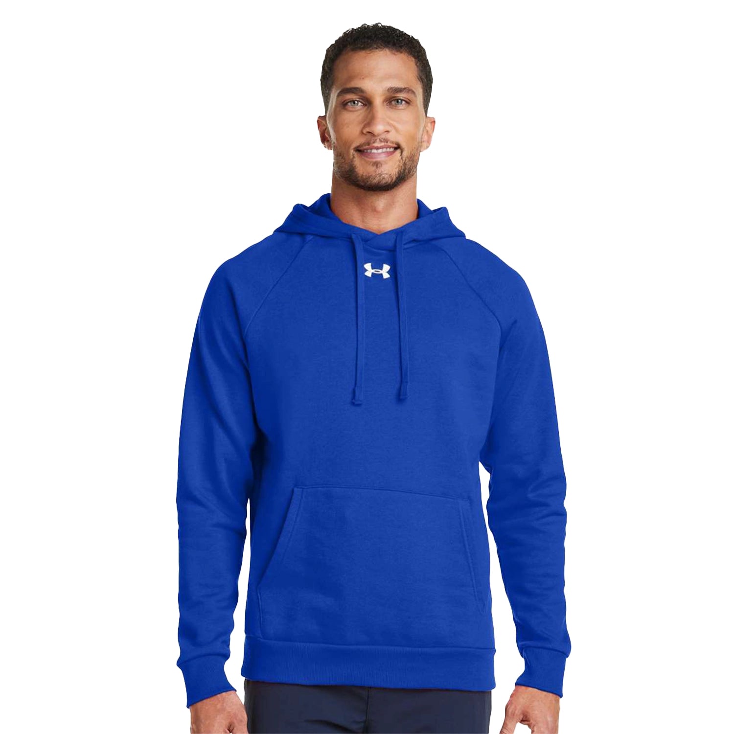 Under Armour - Rival Fleece Hooded Sweatshirt Decorated - Royal Blue/White