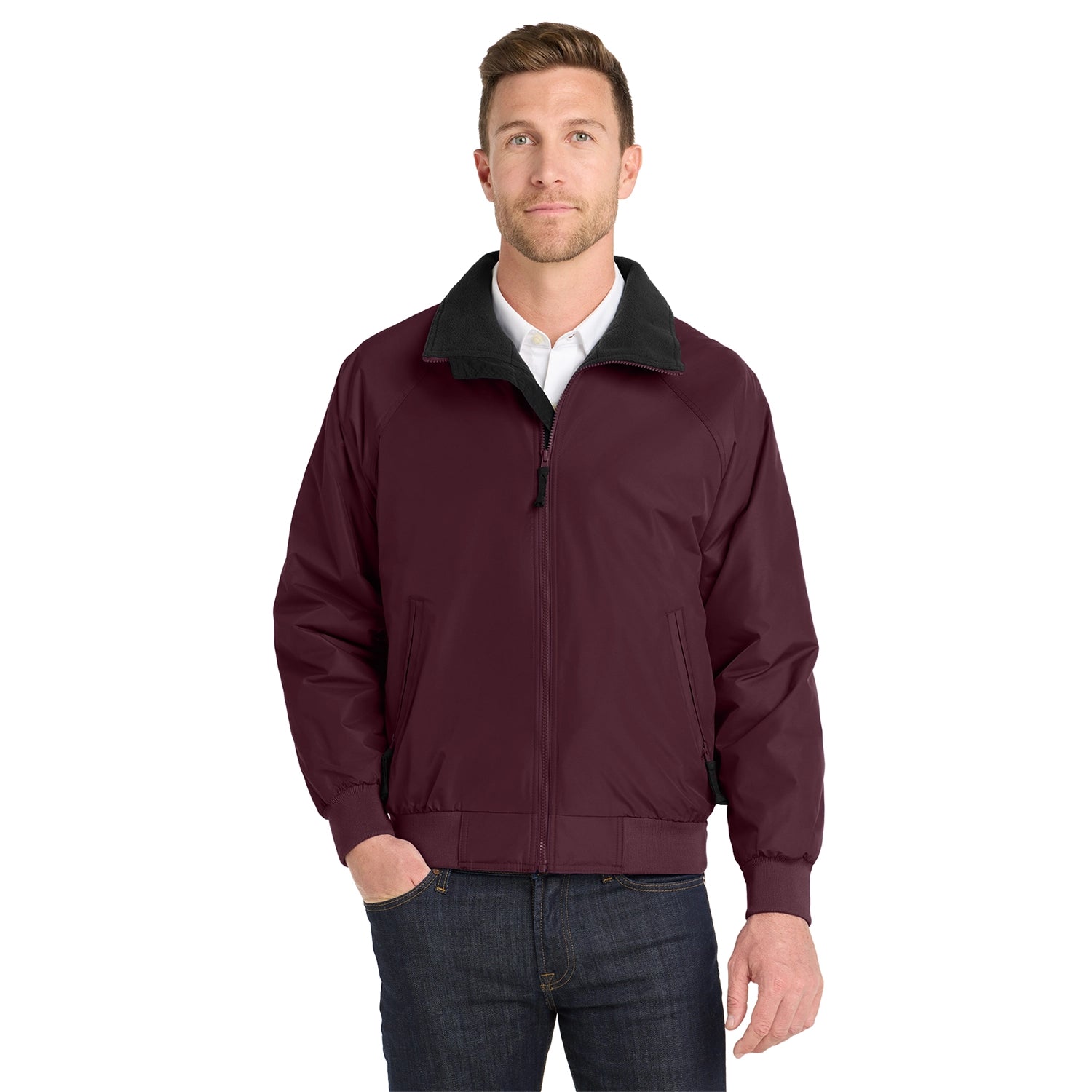 Port Authority Challenger Embroidered Jacket - Maroon Red/True Black