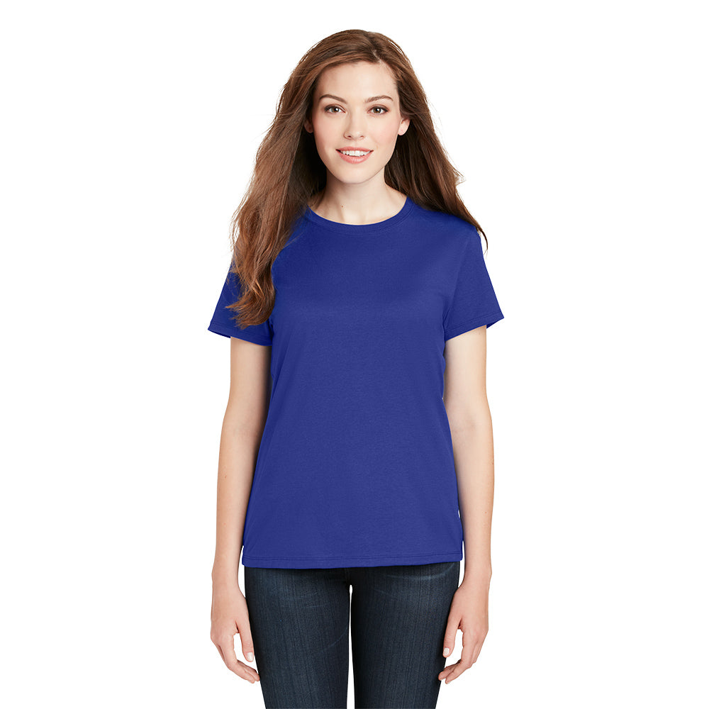 Hanes Women's Perfect-T Cotton T-Shirt Decorated - Deep Royal Blue (PMS 662C)