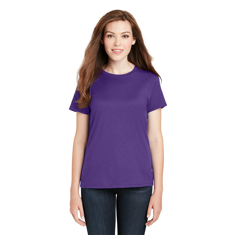 Hanes Women's Perfect-T Cotton T-Shirt Decorated - Purple (PMS 2685C)