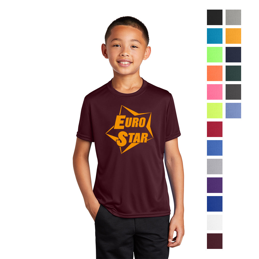 Port & Company Youth Performance Tee Decorated - Athletic Maroon Red (PMS 209C)