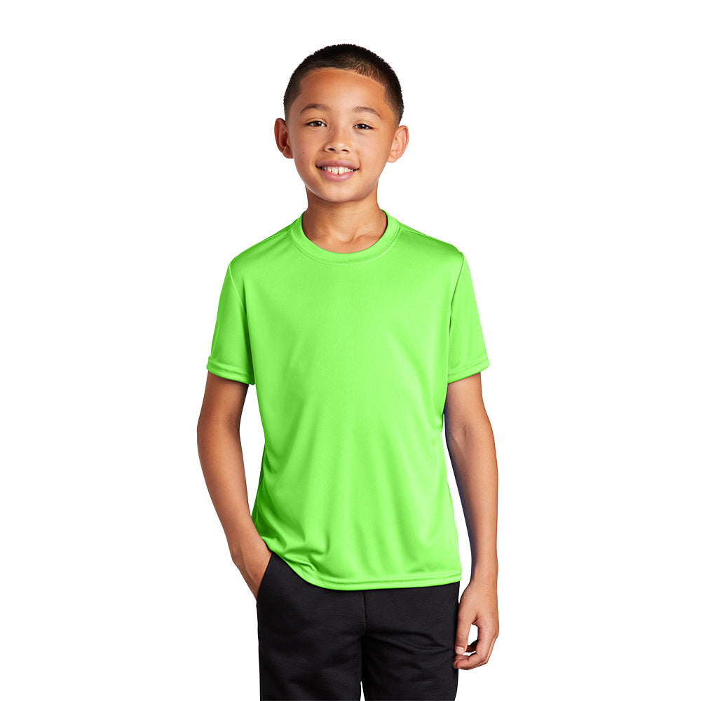 Port & Company Youth Performance Tee Decorated - Neon Orange (PMS 811C)