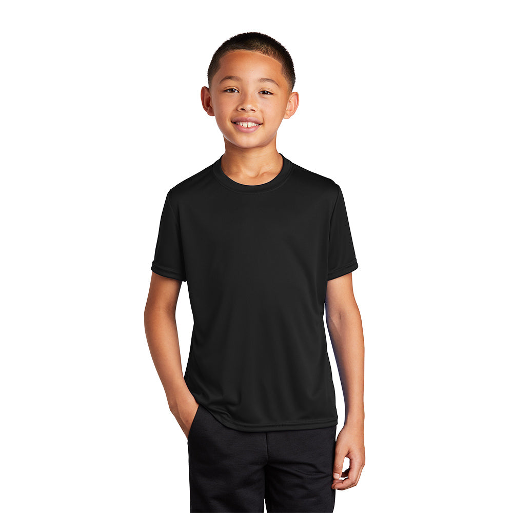 Port & Company Youth Performance Tee Decorated - Neon Blue (PMS 801C)