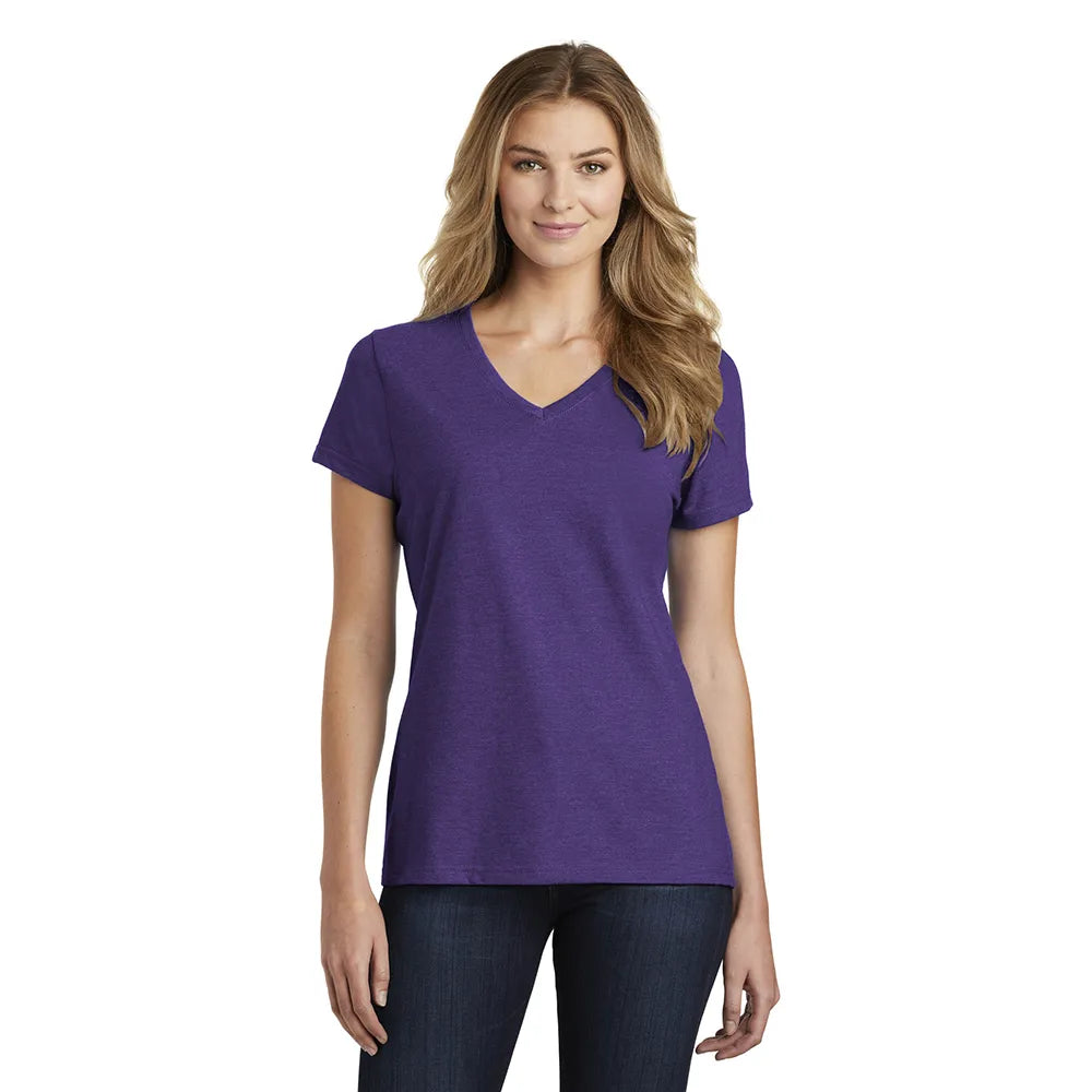 Port & Company Women's Fan Favorite Blend V-Neck Tee Decorated
