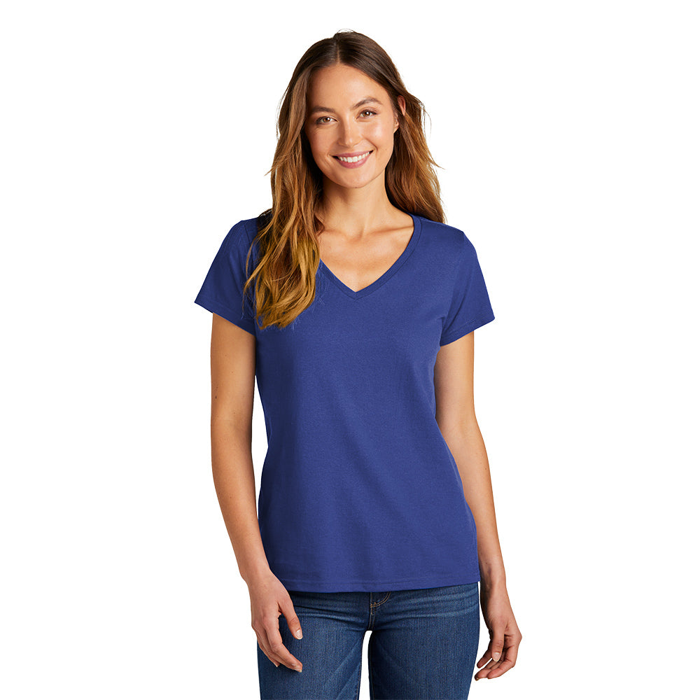 District Women’s The Concert Tee V-Neck Decorated in Heather Grey