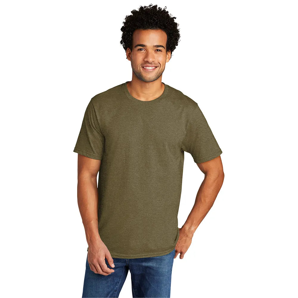 Port & Company Tri-Blend Tee Decorated - Coyote Brown Heather