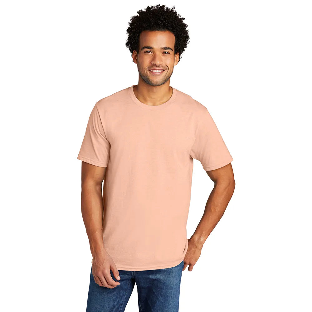 Port & Company Tri-Blend Tee Decorated - Heathered Dusty Peach