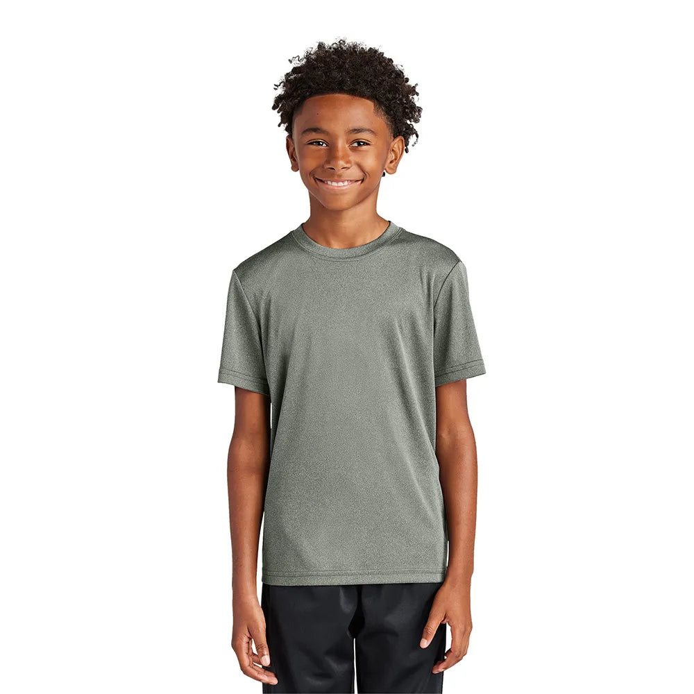 Sport-Tek Youth PosiCharge Competitor Tee Decorated - Grey Concrete Heather (PMS COOL GRAY 10C)