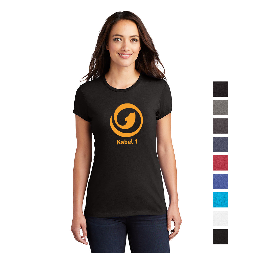 District Women’s Fitted Perfect Tri Tee Decorated - Black