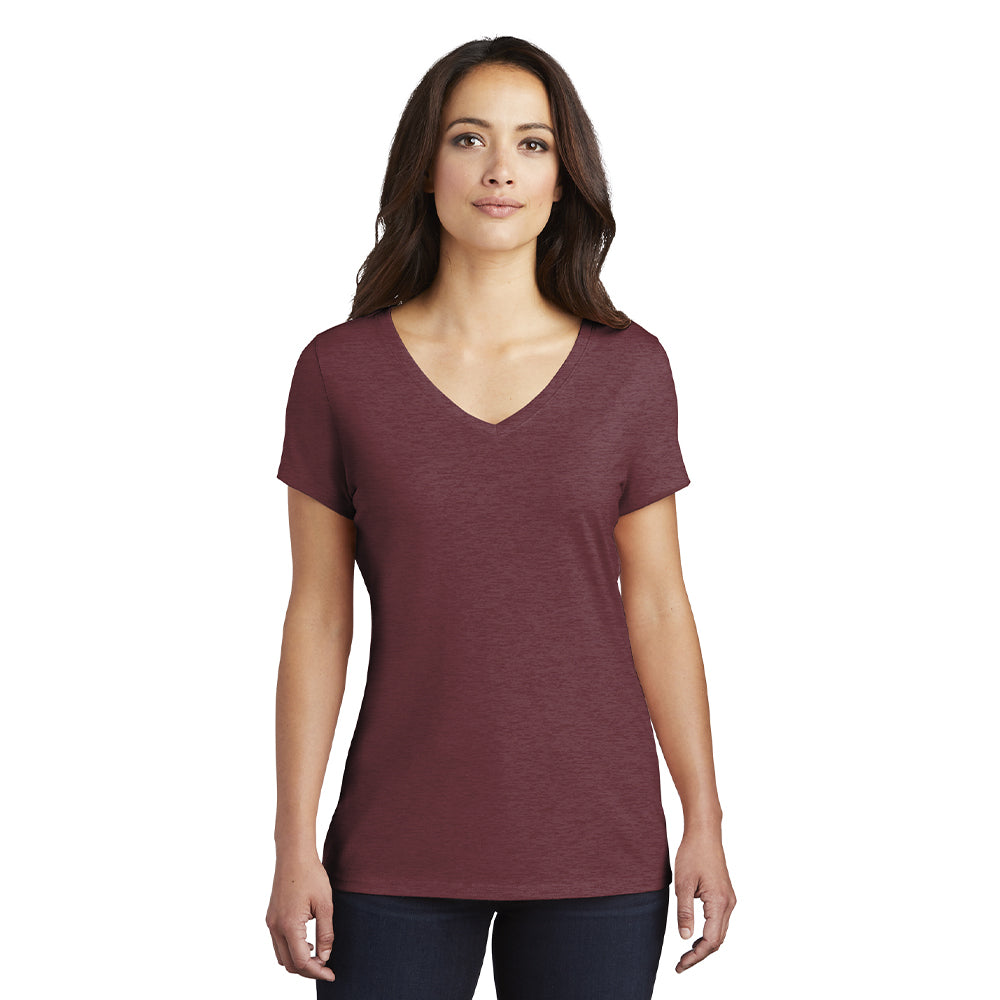 District Women’s Perfect Tri V-Neck Tee Decorated - Maritime Frost Blue