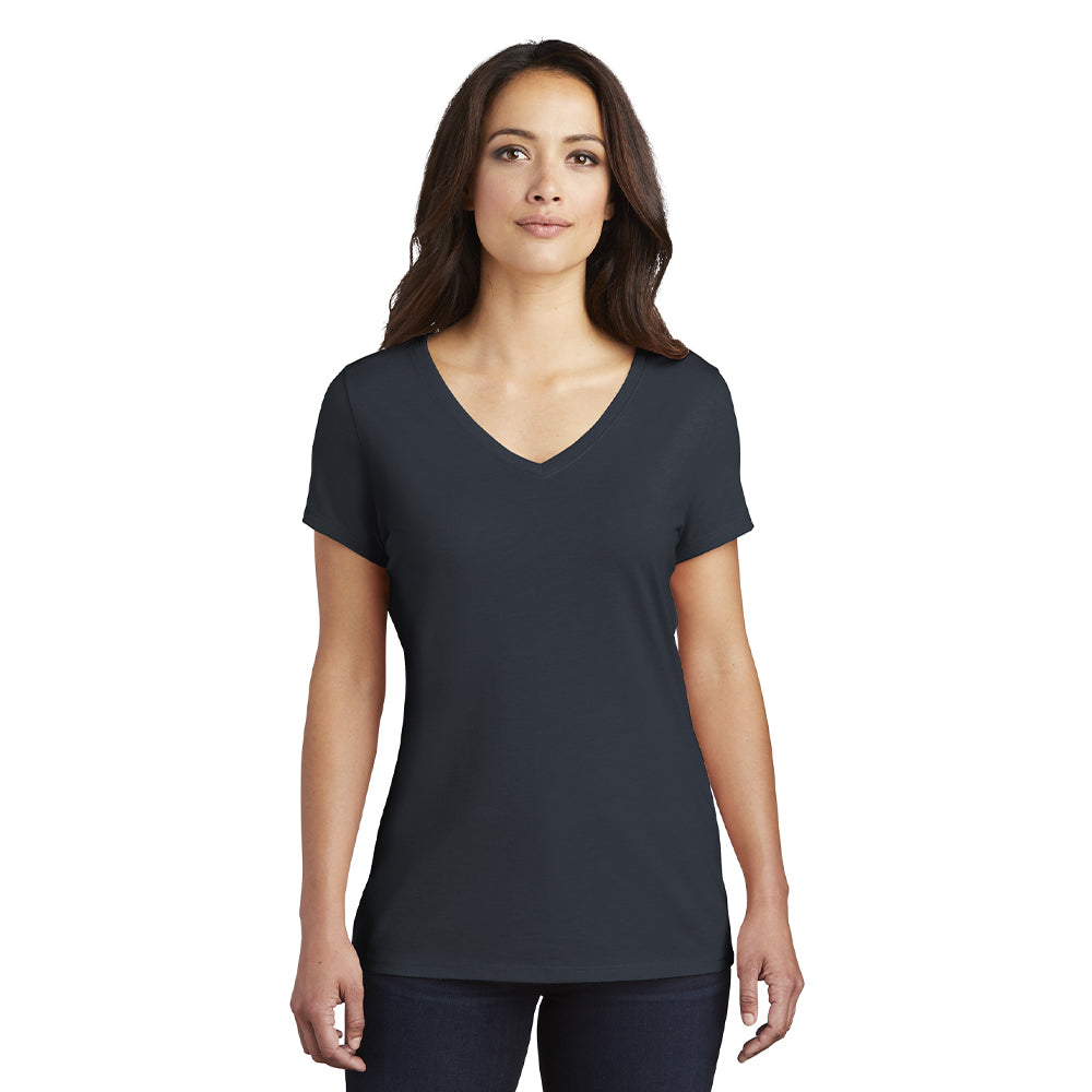 District Women’s Perfect Tri V-Neck Tee Decorated - Military Green Frost