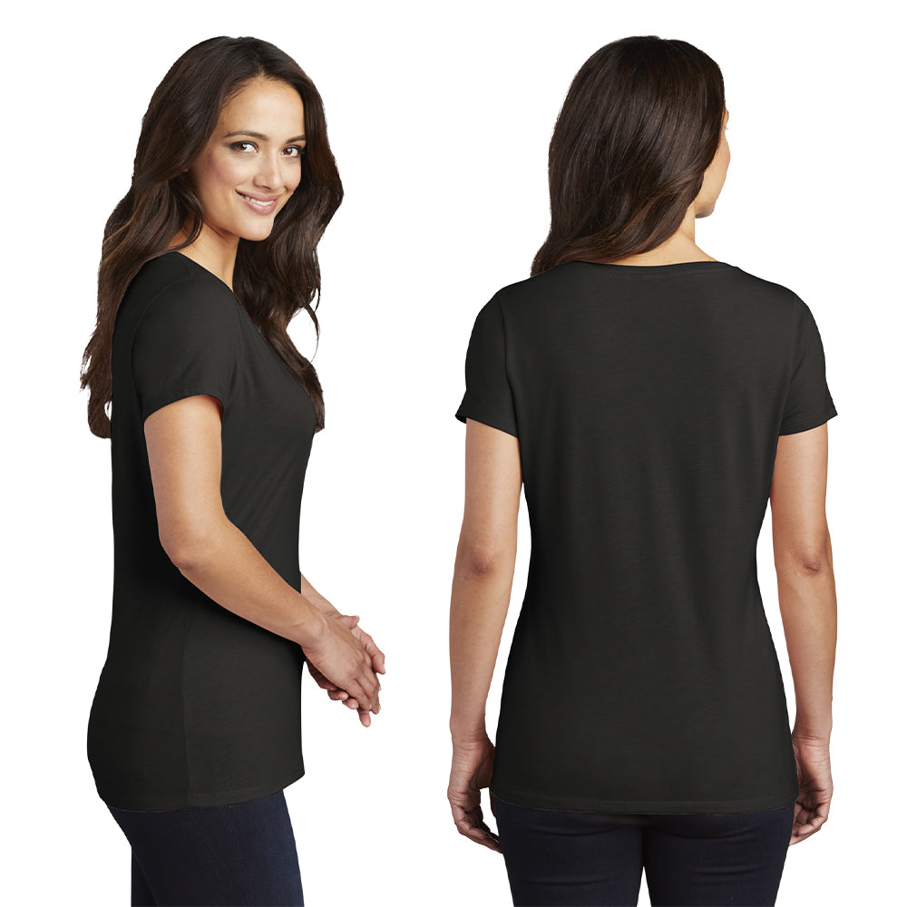 District Women’s Perfect Tri V-Neck Tee Decorated - Black Frost