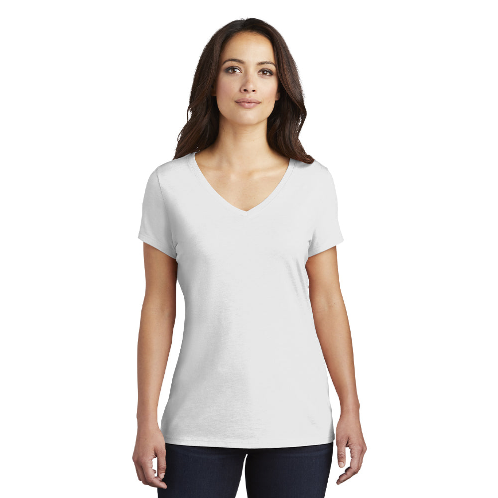District Women’s Perfect Tri V-Neck Tee Decorated - Wisteria Heather Pink