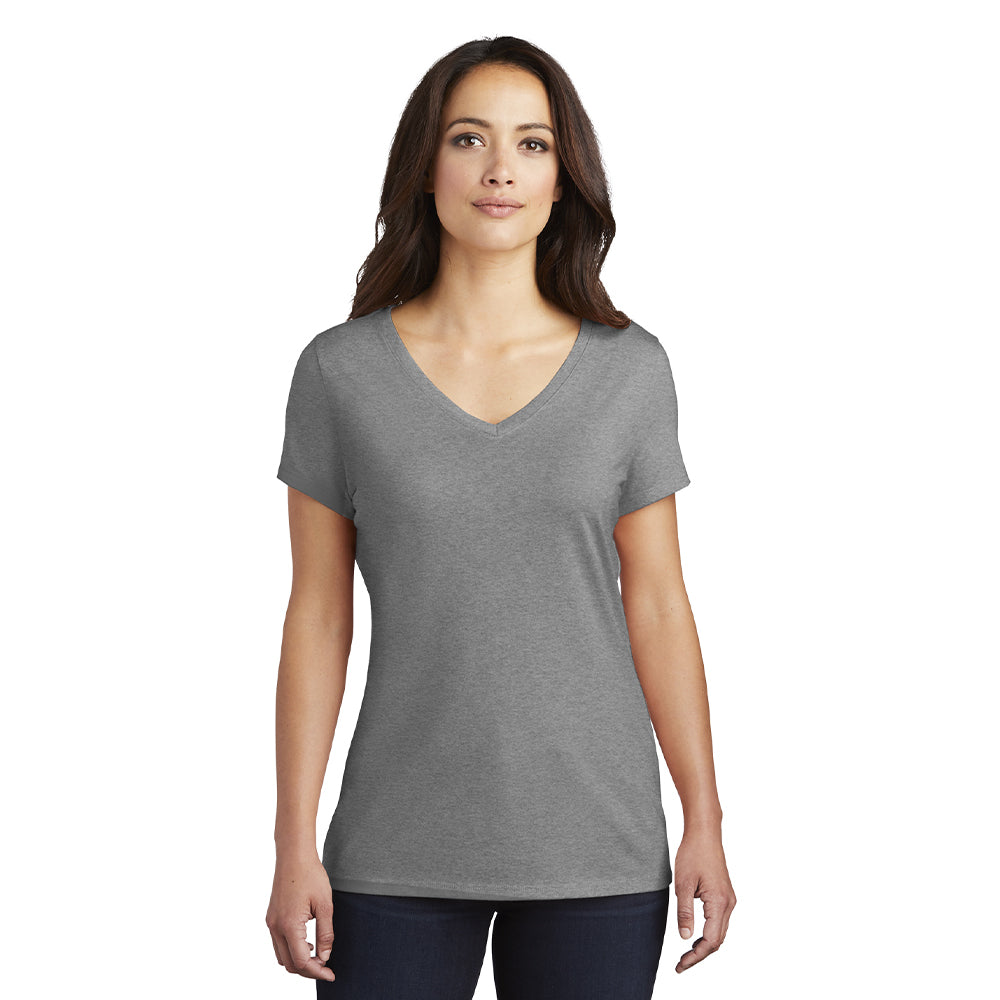 District Women’s Perfect Tri V-Neck Tee Decorated - Grey Frost