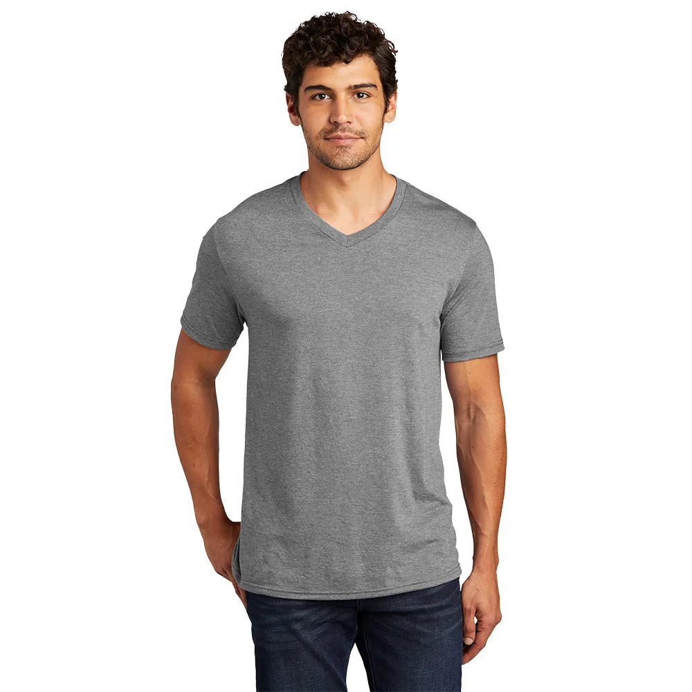 District Perfect Tri V-Neck Tee Decorated - Grey Frost