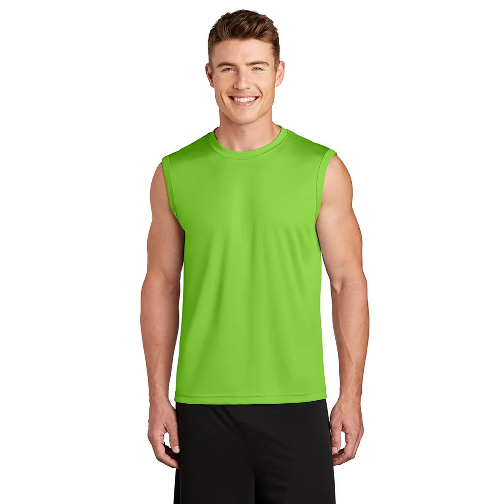 Sport-Tek Sleeveless PosiCharge Competitor Tee Decorated - Lime Green Shock
