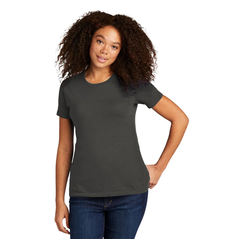 Next Level Apparel Women’s Cotton Tee Decorated - Heavy Metal Black