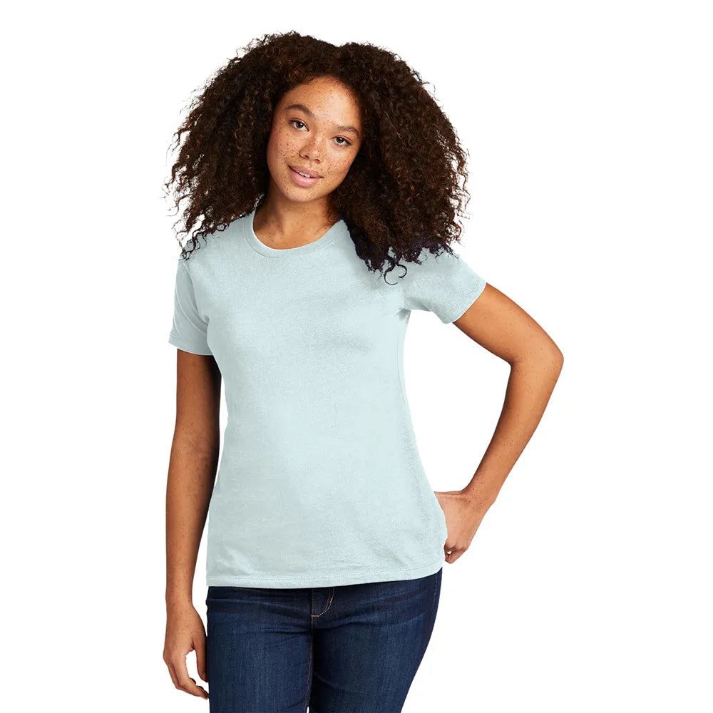 Next Level Apparel Women’s Cotton Tee Decorated - Light Blue