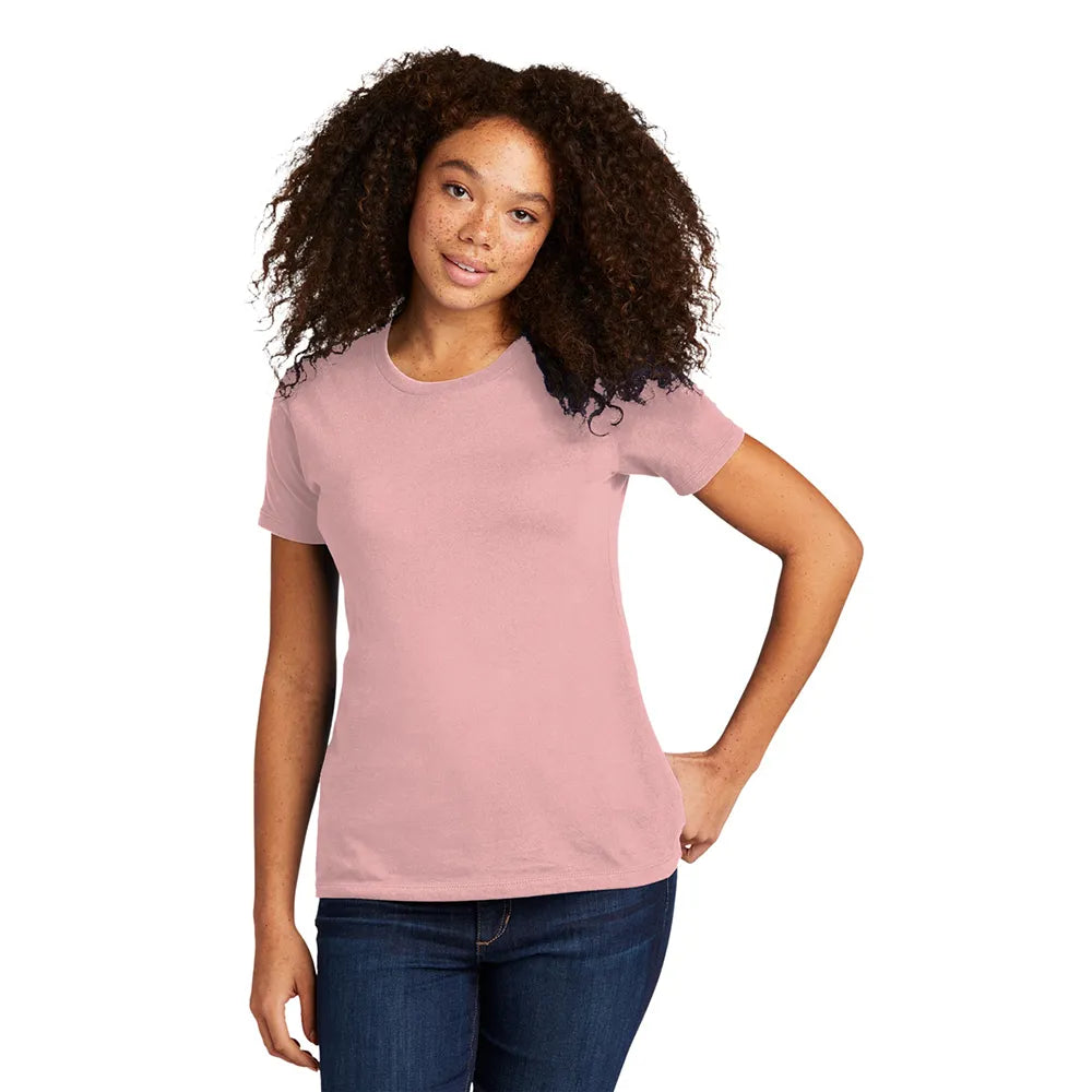 Next Level Apparel Women’s Cotton Tee Decorated - Light Pink