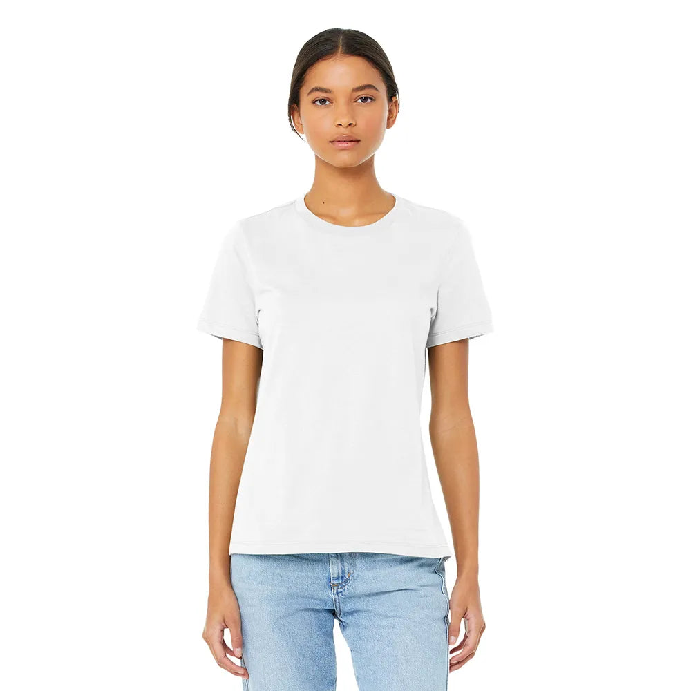 BELLA+CANVAS Women’s Relaxed Jersey Short Sleeve Tee Decorated - White