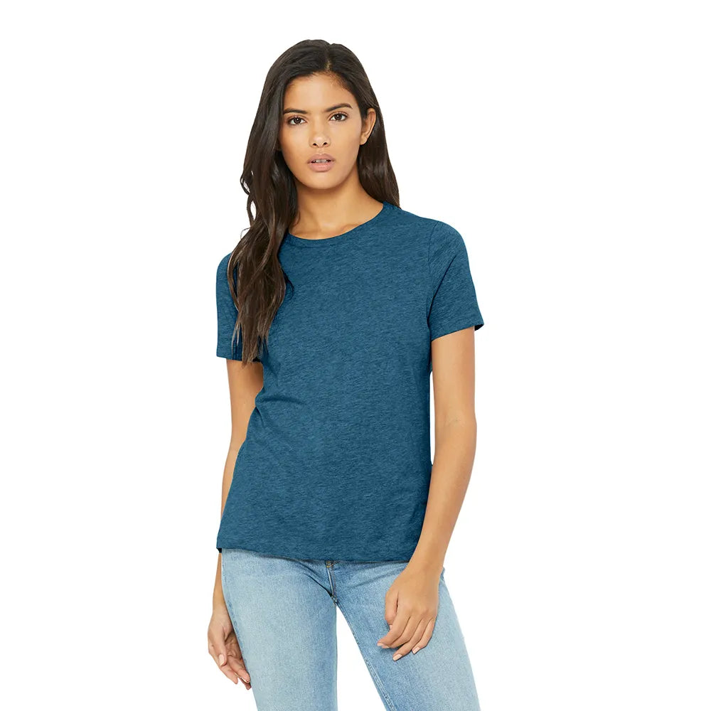 BELLA+CANVAS Women’s Relaxed CVC Tee Decorated - Heather Deep Teal Blue