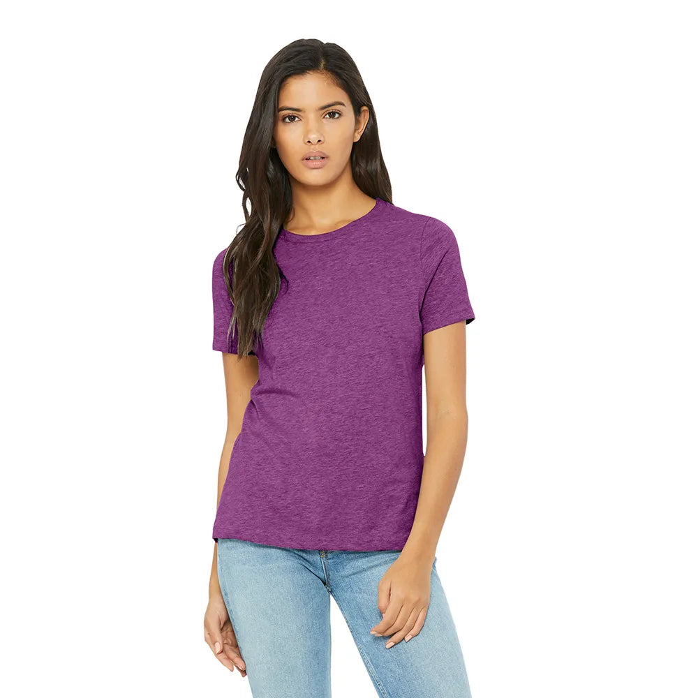 BELLA+CANVAS Women’s Relaxed CVC Tee Decorated - Heather Magenta Purple