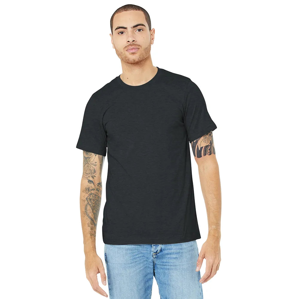 BELLA+CANVAS Unisex Heather CVC Short Sleeve Tee Decorated - Dark Grey Heather