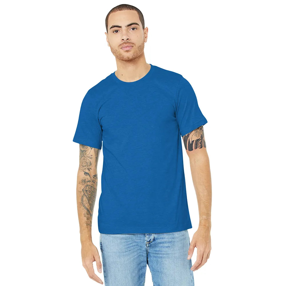BELLA+CANVAS Unisex Heather CVC Short Sleeve Tee Decorated - Heather Columbia Blue