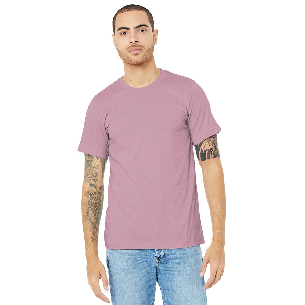 BELLA+CANVAS Unisex Heather CVC Short Sleeve Tee Decorated - Heather Prism Lilac Purple