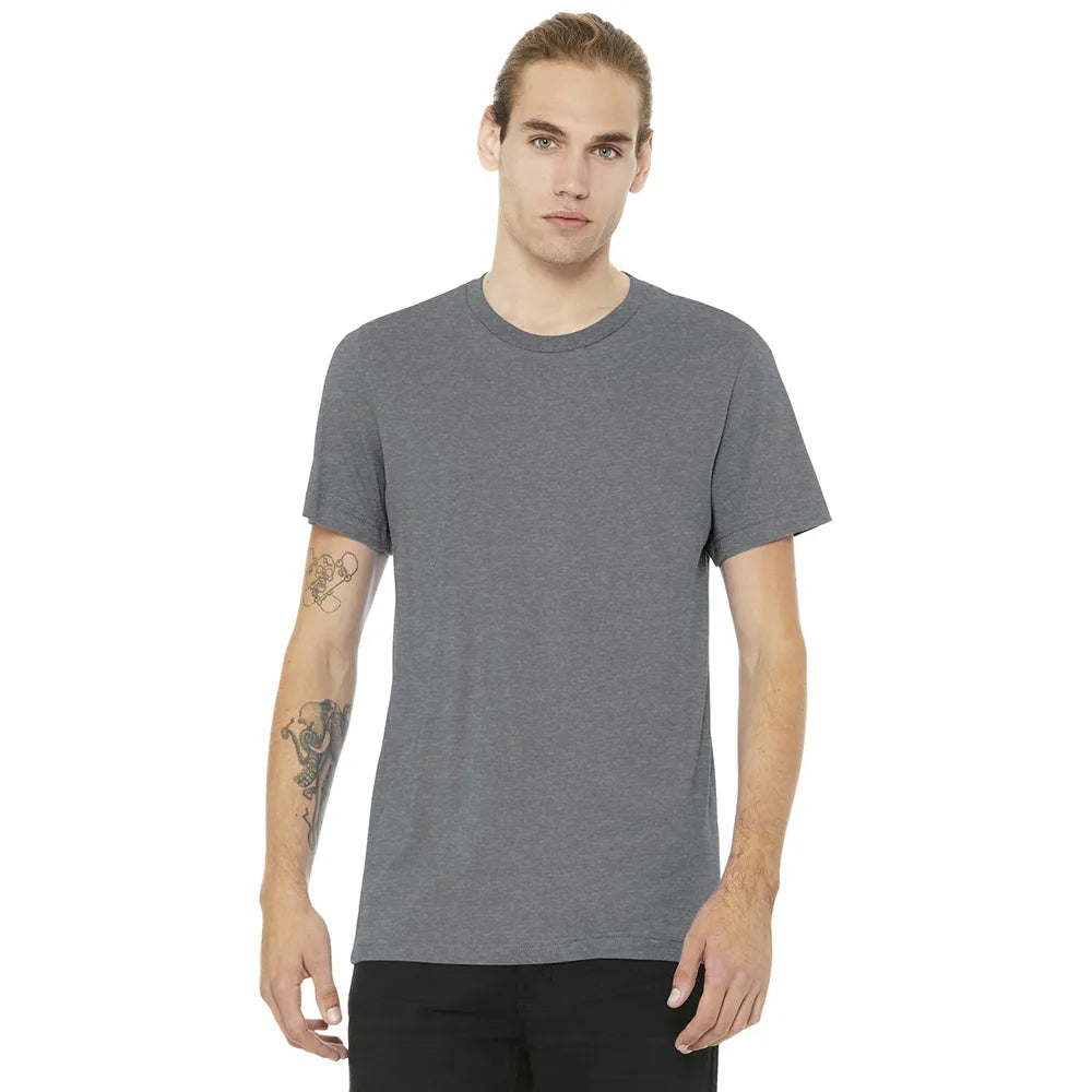 BELLA+CANVAS Unisex Heather CVC Short Sleeve Tee Decorated - Heather Storm Grey